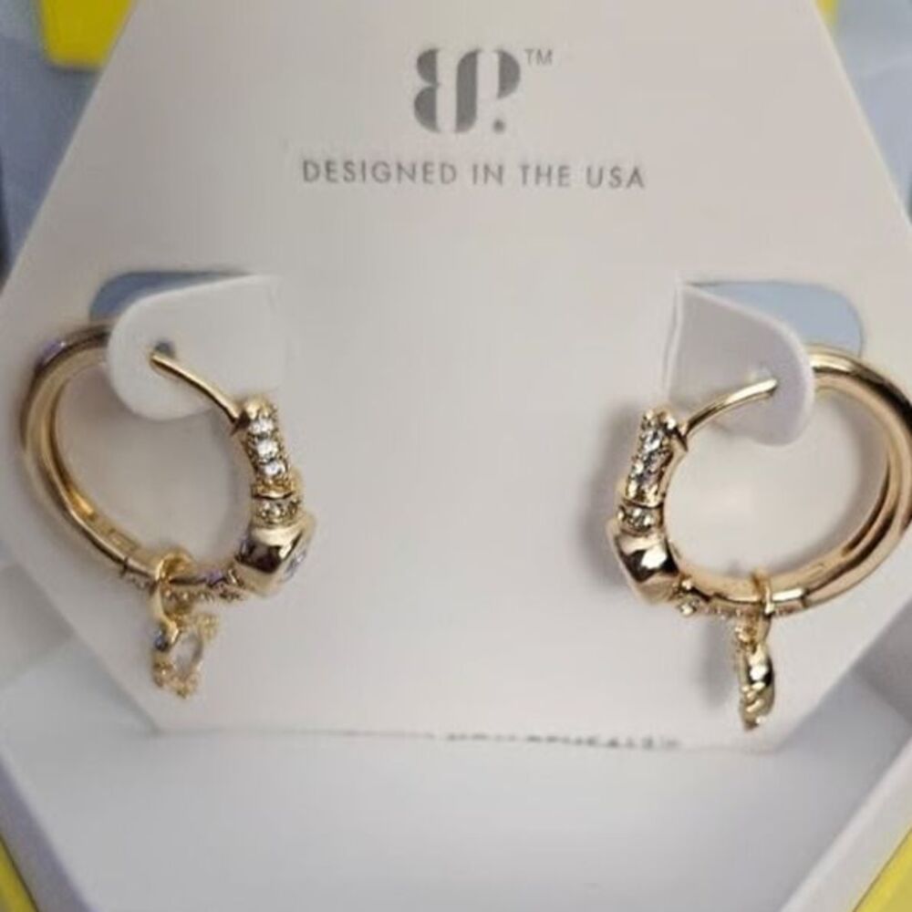 Beautiful removable charm hoop earrings